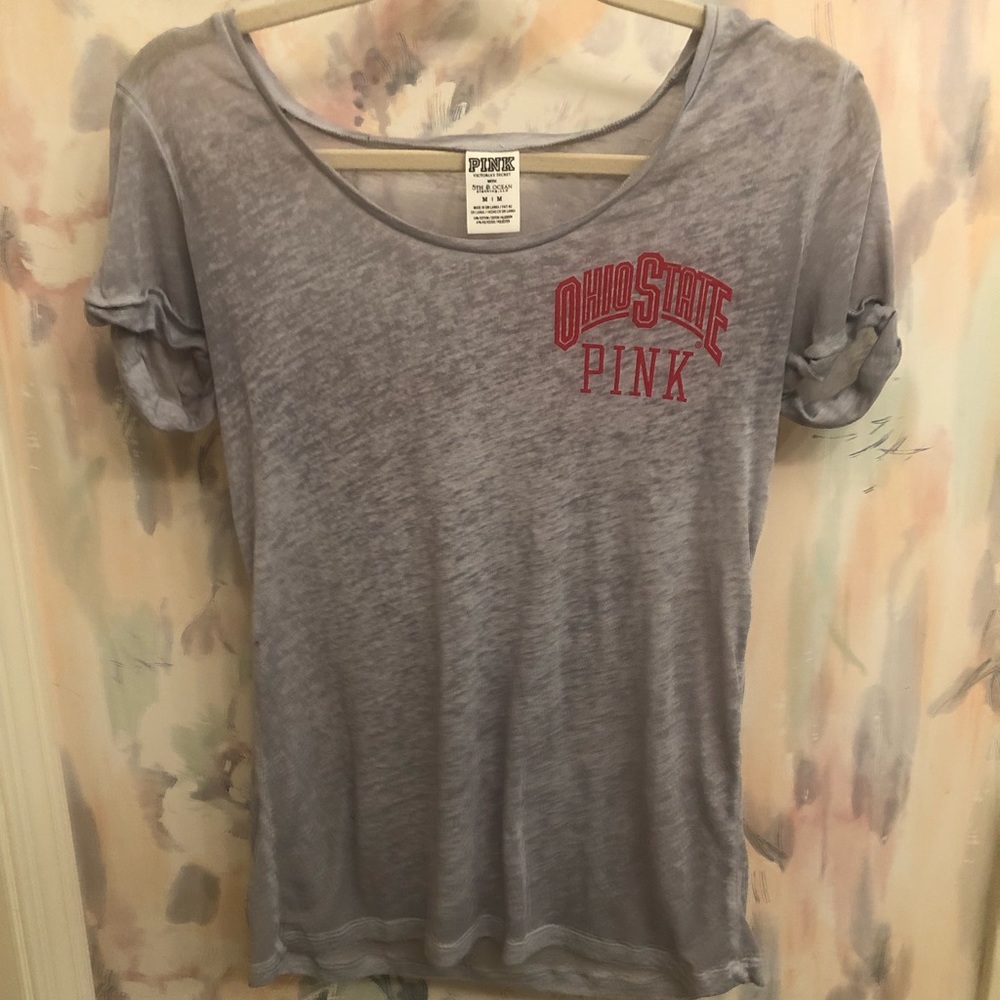 Victoria’s Secret Pink, medium, grey tee